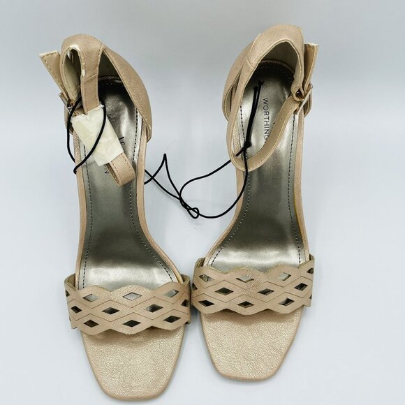 Worthington Shoes Womens Size 7 Rose Metalic High Heels Stiletto Ankle Strap - Picture 5 of 10